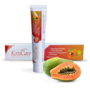 kozicare skinlightening brightening papaya face cream lotion with papaya kojic acid niacinamide alpha arbutin fights in pigmentation melasma dark spots enhance glow all skin types 15g